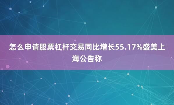 怎么申请股票杠杆交易同比增长55.17%　　盛美上海公告称